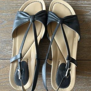 Dansko black sandals with wood wedge heel. Size 41(10).